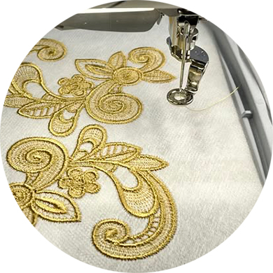 Mellanlägg för maskinbroderi