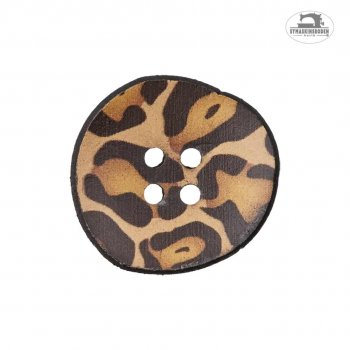 En snygg leopardmönstrad knapp i återvunnet läder