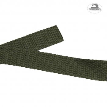 Ett mörkgrönt väskband som är 20mm brett