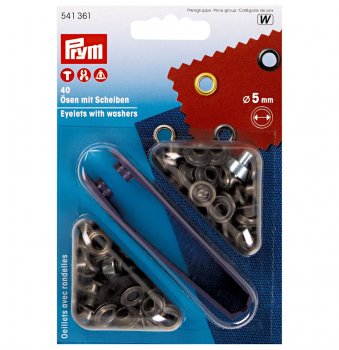Öljetter i färgen antikmässing och storlek 5 mm.