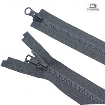 En 75cm lång dragkedja till jackor som är grå