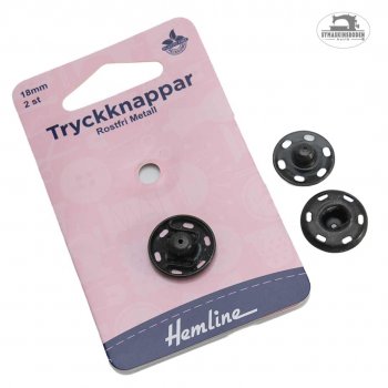 Svarta tryckknappar i storlek 18mm