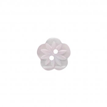 Vit knapp i form av blomma med storlek 13mm
