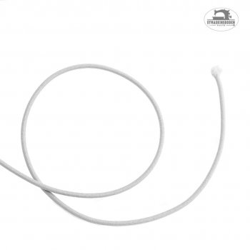 Elastisk snodd till anorkaer och träningskläder i vit färg och 3mm tjocklek