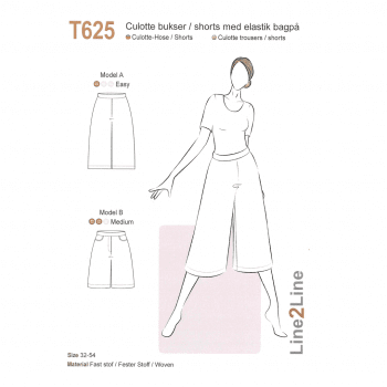 Sömnadsmönster från Line2Line på culottebyxor och shorts