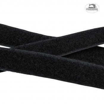 Den mjuka sidan av svart kardborreband med bredd 20mm.