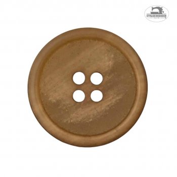 En 28mm bred knapp i fin kamel färg.
