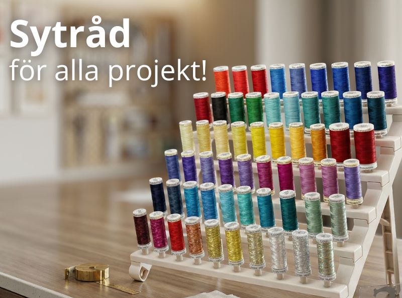 Hoss Symaskinsboden hittar du ett stort sortiment av sytråd, till alla projekt!